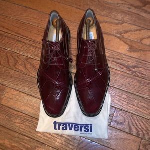 Traversi wine alligator shoes